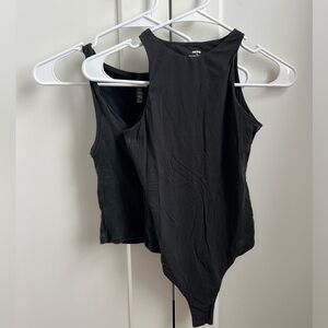Skims BUNDLE 2 Black Tanks High Neck Bodysuit + Scoop Neck Ribbed Tank XS